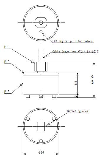 diagram of a KP series liquid leak detection sensor